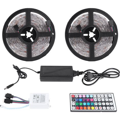 [Ruban LED] [2 x 5m] [RGBW 5050] [Matériaux ABS/PC, Contrôle Infrarouge 8m, Adaptateur 34W]