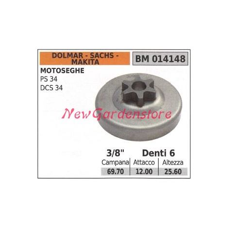 Ritzel DOLMAR Kettensägemotor PS 34 DCS 34 3/8' Zähne 6 014148