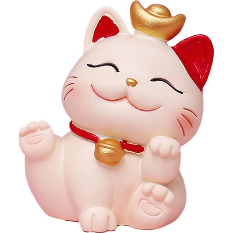 Chat porte-bonheur résine synthétique statue chat porte-bonheur décoration maison salon SJ0001 1 pièce (1/5)