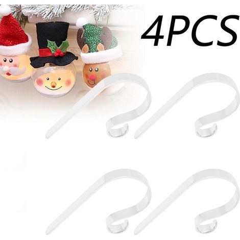 4 Crochets à Bas de Noël Métalliques Réglables pour Cheminée, Accessoires de Décoration de Fête de Noël (1/5)