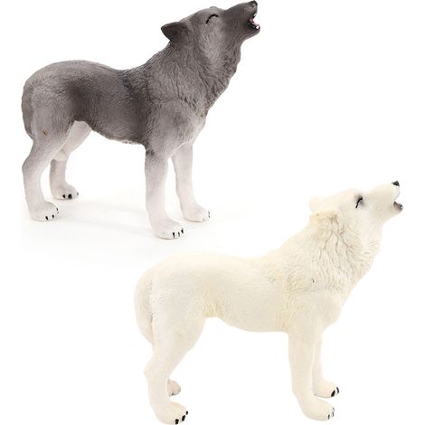 de loup hurlant figurine de loup articulée ornement modèle d (1/4)