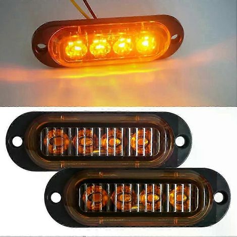 Lot de 2 feux de gabarit latéraux à LED jaunes pour camions et remorques, clignotants dynamiques 24 V/12 V - JXLGV (1/5)