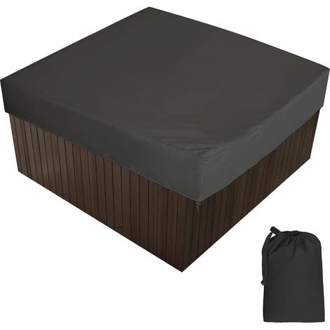 Housse de Protection pour Bain à Remous de Jardin, 210D Tissu Oxford,Imperméable Anti-poussière Anti-UV,pour Extérieur Spa Baignoire (220x218x30cm) (1/5)