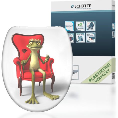 SCHÜTTE WC-Sitz aus Duroplast mit Absenkautomatik Toilettendeckel mit Motiv Klodeckel Frosch Tiere 82190 (1/5)