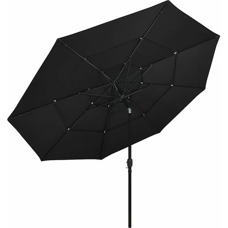 Maison Exclusive - Ombrellone a Sbalzo 3 Livelli Palo Alluminio 3,5 m Nero (1/5)