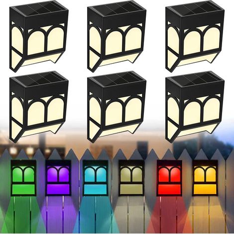 (Chaud Blanc/Changeant de Couleur - Lot de 6) Luminaire Lampe Solaire Extérieur Jardin - Solaire Étanche Lumières Décoratives Pour T (1/5)