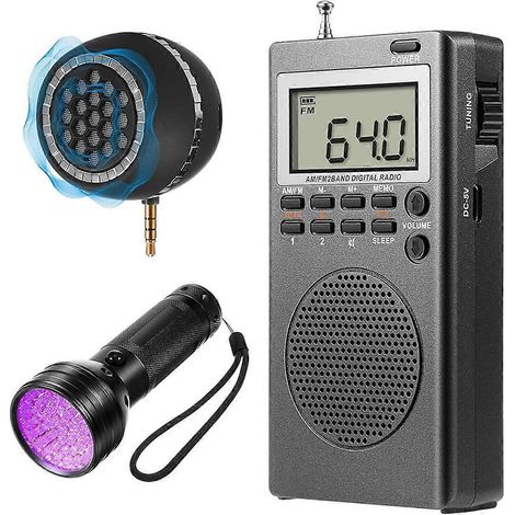 Ausrüstungsset bestehend aus: 1 paranormalem Radio, 1 Lautsprecher und 1 UV-Taschenlampe. (1/5)