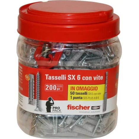 TASSELLI NYLON FISCHER "SX 8S" Ø8X40MM C/VITE (SECCHIELLO 120 PZ)