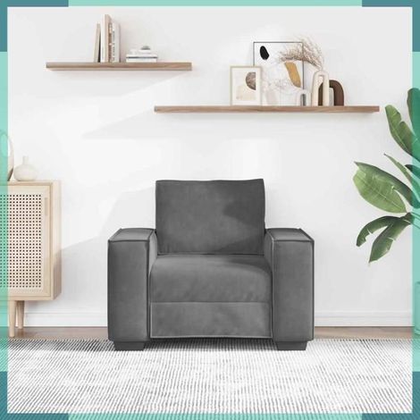 4105001 Fauteuil gris foncé 100x78x84 cm velours (1/5)