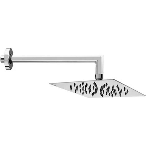 BRACCIO CON SOFFIONE QUADRATO IN OTTONE CROMATO MODELLO TWIGGY 200X200 MONOGETTO   BOSSINI SRL