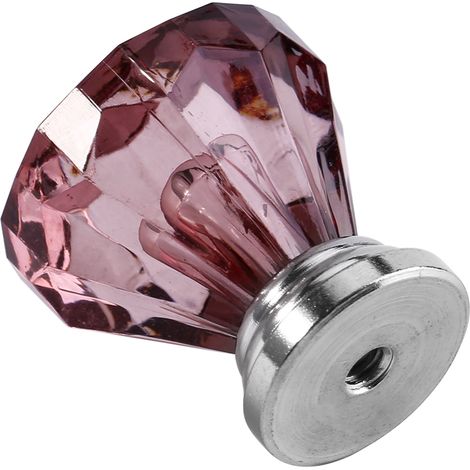 Poignée De Meuble En Acrylique Marron - Design Diamant 25mm - Pour Cuisine Et Salle De Bain - Lot De 1 (1/2)