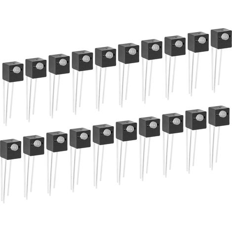 Lot de 20 douilles LED lumineuses à 1 trou, 2 couleurs, 3 broches, anode commune, diamètre 3 mm : vert à gauche, rouge à droite. (1/5)