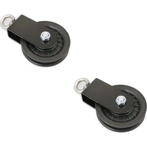 90 MM Poulie pour Cable, Poulie de Fitness, Accessoire de Bricolage Poulie de Levage pour Câble Métallique Corde, Charge 150 kg（2pièces） (1/4)