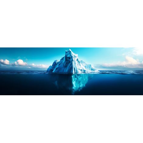 Tableau sur toile iceberg sous-marin 45x135 cm - Impression sur Toile Murale Décorative - Image imprimée en HD sur Toile - Toile sur Châssis en Bois FSC - Fabriqué en France (1/4)