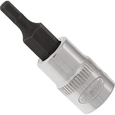 VIGOR Embout tournevis carré creux 6,3 mm (1/4") profil hexagonal intérieur V2430N, 38 mm (1/3)
