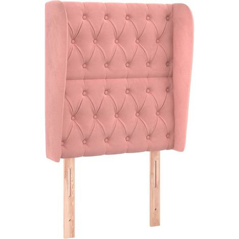 Maison Exclusive - Cabecero con orejas de terciopelo rosa 83x23x1 (1/5)