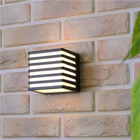 Applique Led Luce Naturale Lampada A Parete Muro 10 W Esterno Faretto Cubo Nero (1/4)