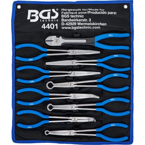 BGS 4401 Set di pinze per spine lunghe/piatte e candele extra lunghe 9 pezzi (1/5)