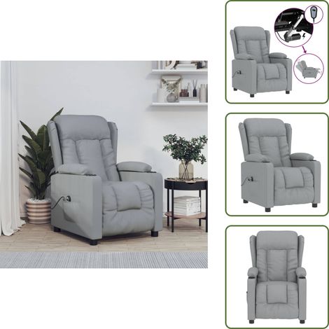 Fauteuil inclinable électrique Gris clair Tissu - Fauteuil Inclinable Électrique - Chaise Relaxante - Fauteuil Ergonomique - Fauteuil Confortable - Mobilier De Salon