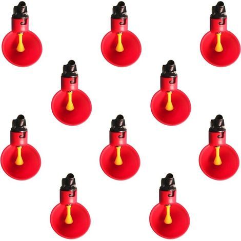 10 Stück Geflügeltränken, automatische Wassernäpfe aus Kunststoff für Hühnerkäfige, Wachtel- und Taubentränken für Nutztiere (1/4)