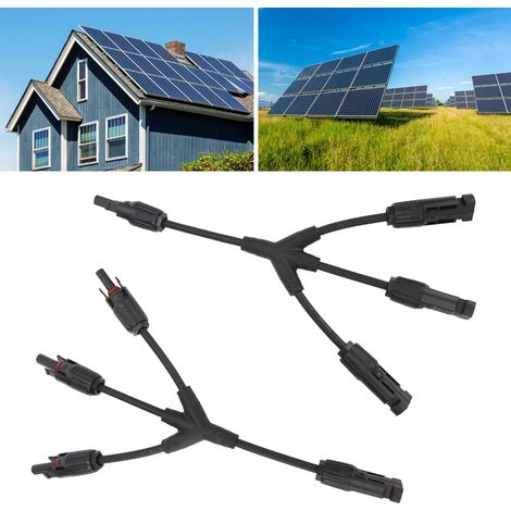 MC4 Y-Adapter-Stecker 3 auf 1 Parallelverdrahtungsstecker für mehrere MC4-Solarmodule. (1/5)