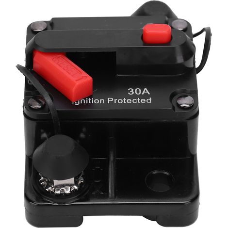 Sicherungshalter mit automatischer Rückstellung, Kupfer, wasserdicht, automatischer Schalter, rot, DC 12–42 V, 30 A (1/5)
