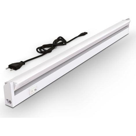 Luce sotto pensile cucina LED, luce bianca neutra 4000K, lampada moderna per l'illuminazione da interno, interruttore on off, corpo plastica, include LED integrati da 8,5W 230V IP20