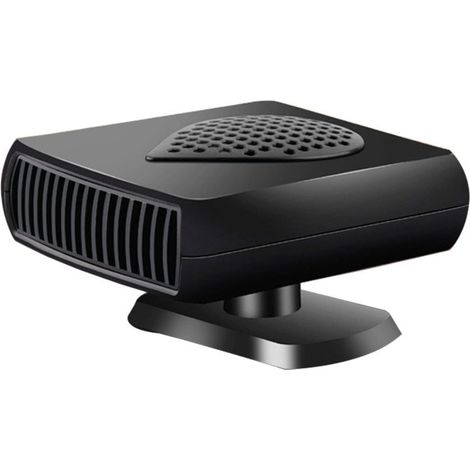 Calentador de coche portátil 2 en 1 de 12 V y 150 W, con desempañador y rotación de 360°, cable de encendedor de 1,5 m, color gris.