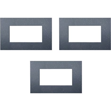 gloca Placche Plastica Compatibili Arké (3 Pezzi Nero Brillante, 4 Posti) (1/4)