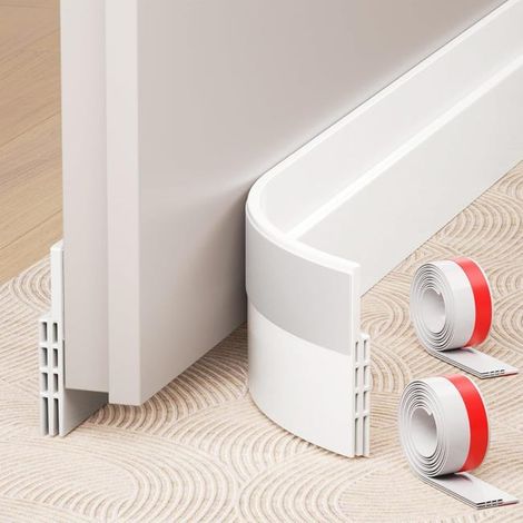 Boudin de Porte, Bas de Porte en Silicone Souple, Bas de Porte Isolant Phonique Porte, Boudin de Porte Isolant Froid(100 X 5 CM2, Blanc) (1/5)