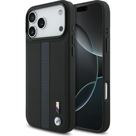 Coque MagSafe BMW M à rayures perforées avec logo pour iPhone 17 Pro Max - Bleu (1/5)