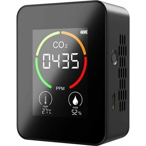 VURAHOME – CO₂-Detektor, Kohlendioxid-Detektor, CO₂-Sensor – CO₂-Monitor für Gewächshäuser in der Landwirtschaft – Für Zuhause/Büro/Fitnessstudio/Auto – Halbleiterprüfung (1/5)