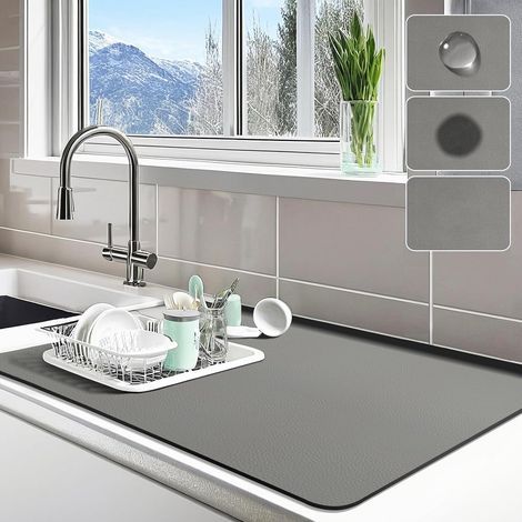 Super absorbent and quick-drying rug, 30x40 cm, easy to clean (light grey). (1/5)
