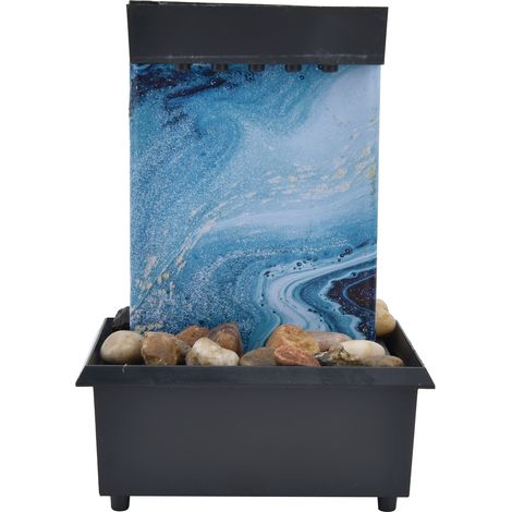 Fontaine de Bureau en Marbre avec LED, Cascade d'Eau USB, Décor de Table avec Pierres pour Maison et Bureau, Ornement Relaxant (1/5)