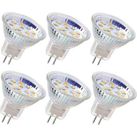 6pcs ampoule LED MR11 ampoule de projecteur GU4 ampoules 3W 18LEDs ampoules halogène 20W équivalent non dimmable ampoule LED 12V AC/DC pour l'éclairage de piste paysage maison (Blanc froid) (1/5)