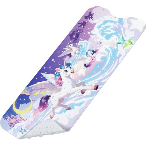 Tapis de Bain Antiderapant Baignoire Bebe 100x40 cm, Tapis Salle de Bain Antidérapant pour Enfants et Bébé avec 200 Ventouse Matériel de PVC, sans BPA et Lavable en Machine (1/5)