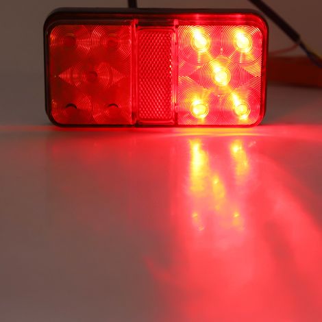 Feux arrière universels de haute qualité pour remorques et camions (10 LED, 2 pièces, rouge et jaune) (1/5)