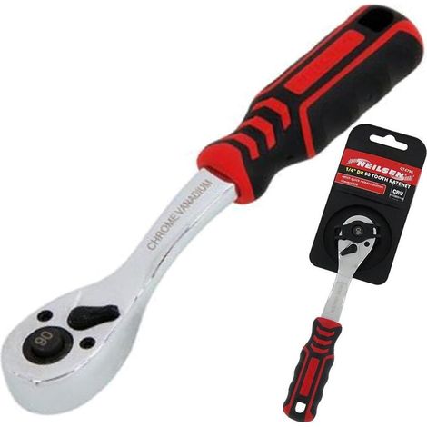 Neilsen Socket Reversible Ratchet Handle Quick Release 90 Teeth 1/4" Tool (1/2)