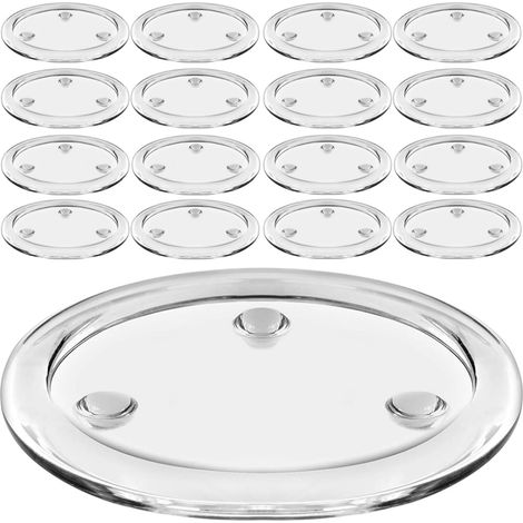 Lot de 15 bougeoirs ronds en verre transparent de 11,5 cm pour mariages, spas, fêtes, décoration d'intérieur et centres de table (1/3)