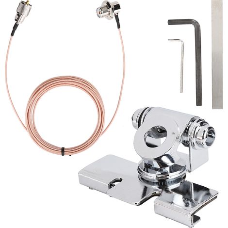 Support de montage d'antenne mobile RB-400 avec clip latéral, câble de 5 m et kit, accessoires radio voiture noirs (1/5)