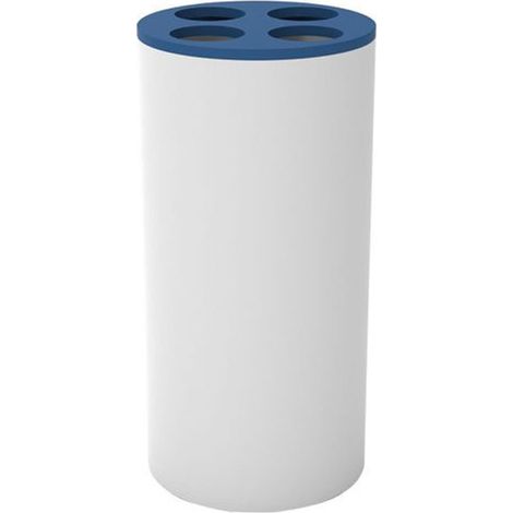 Trade Shop - Zahnbürstenhalter aus Glas, 4 Löcher, weiß, blau, Kunststoff, Badezimmerzubehör 69897 - (1/2)