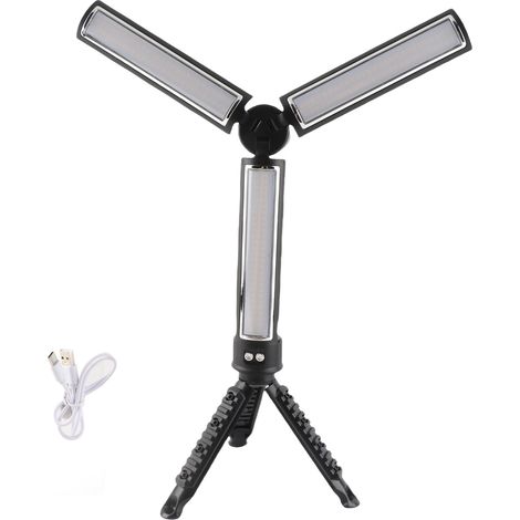 Lampada LED da Lavoro Pieghevole Ricaricabile – Luce Bianca e Calda, 2850mAh, USB Type-C – ABS Robusto, Design Ergonomico – Ideale per Cantiere e Bricolage (1/5)