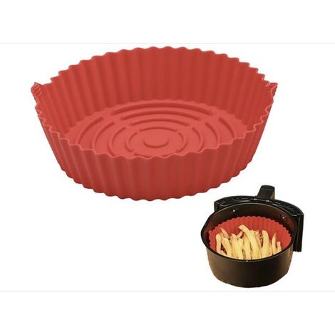 Cesta de silicona para freidora de aire, tapetes silicona freidora aire, revestimiento antiadherente reutilizable, cesta universal freidora aire (1/5)