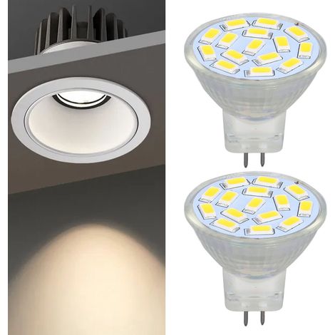 2Pcs Ampoule LED MR11 12V 3W Base Céramique, Lumière Chaude 3000K, Protection des Yeux sans Ultraviolet pour Salon et Chambre