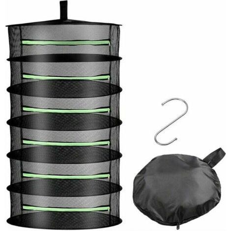 6-Layer Foldable Hanging Drying Net, Drying Basket with Large Capacity, for Herbs, Plants, Cuttings - Comes with Hydroponics Pruning Shears and Hook (1/5)