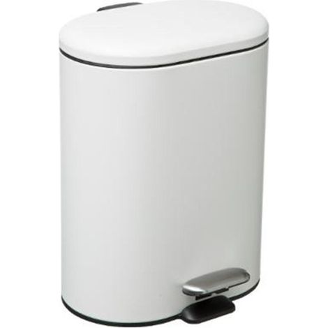 Poubelle de Salle de Bain "Siliflex" 6L Blanc (1/5)