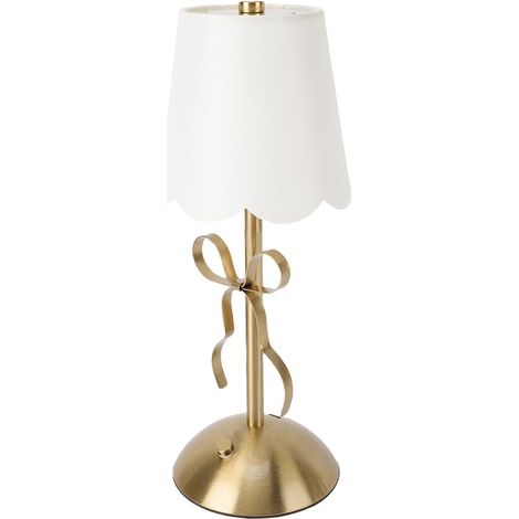 Petite Lampe de Table en Forme D'arc, Abat-jour sans Fil Rechargeable, Jolie Lampe de Bureau en Tissu Décoratif, Lampe de Table de Chevet LED pour Chambre à Coucher (1/5)