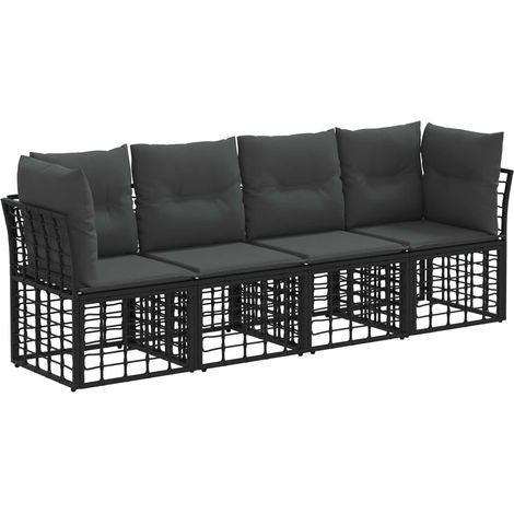 Maison Exclusive - Set di divani da esterno Nero Poliestere