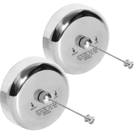 Set di 2 stendibiancheria, stendibiancheria retrattile, retrattile, in acciaio inossidabile, resistente, dotato di robusto cordino regolabile, stendibiancheria da doccia (1/5)