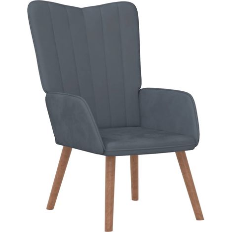 vidaXL Poltrona Relax Grigio Scuro in Velluto (1/5)